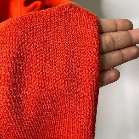 Ibex Women's Orange 100% Wool 1/4 Zip Pullover Mock Neck sweater Size Large - Picture 15 of 16